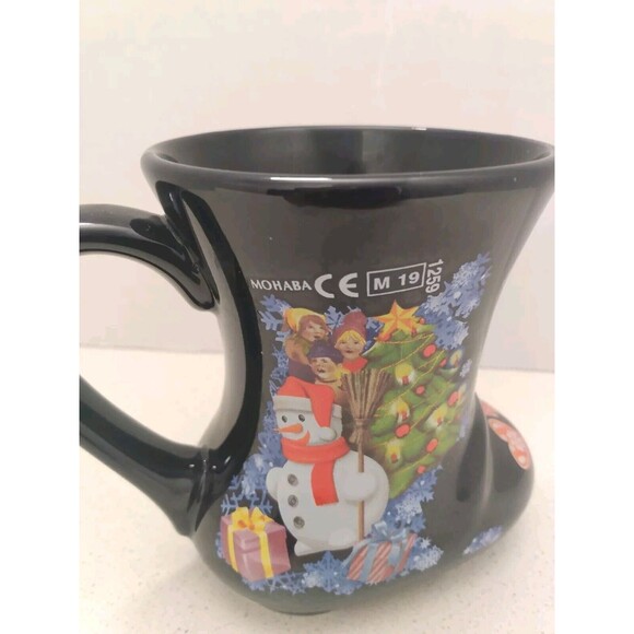 Vintage Mohaba GmbH Christmas Boot Mug Blue Winter Wonderland Santa Snowman 4" - Picture 3 of 10